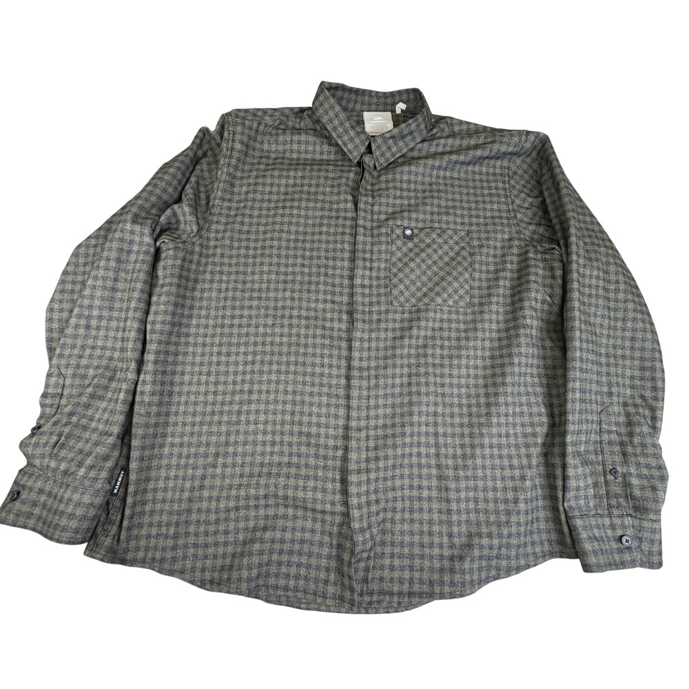 Mammut Shirt Mens 2XL Green Check Flannel Long Sleeve Button Front Outdoor